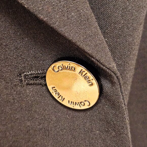 Calvin Klein Blazer Jacket Womens Size 22W Black 2 Button Front Lined Pockets - Picture 9 of 10